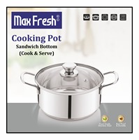 Marmite à Soupe et Faitout Premium Maxfresh avec Poignées Ergonomiques, Couvercle en Verre et Manche en Acier – Qualité Export