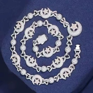 VVS Moissanite Diamond Bezel Setting10K plata Oro sólido Miami Cuban Link Collar 20K Cadena para hombres Mujeres Regalo - Product Image 2