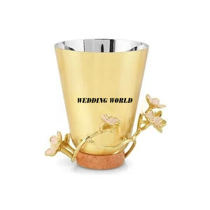 Haute Qualité Designer Métal Fleur Vase Or Fini Pot De Fleur Décoratif Classique Élégant En Gros Métal Fleur Titulaire - Product Image 1