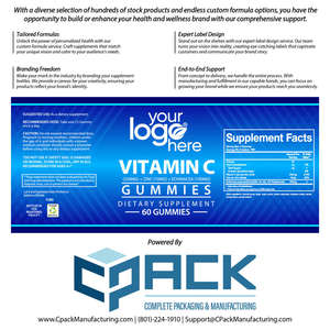 Exportador a granel de EE. UU. de calidad excepcional, suplemento dietético de vitamina C, caramelo de goma, 60 cuentas para adultos, logotipo personalizado disponible - Product Image 4