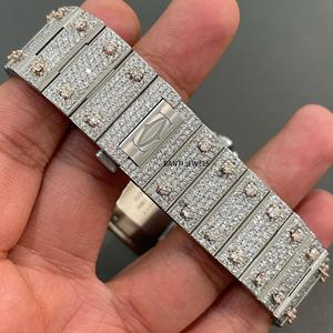 Montre Hip Hop de Luxe Sertie de Moissanite, Acier Inoxydable, Automatique, Diamant Bustdown, Montre-Bracelet - Product Image 2