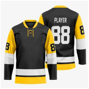 Maillot de hockey sur glace pour hommes, best-seller, personnalisé, respirant, imperméable, imprimé par transfert thermique, polyester, adultes, personnalisé - Product Image 1