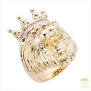 Bague Chevalière de Luxe en Argent Sterling 925 avec Diamant Moissanite et Tête d'Animal, Motif Couronne, pour Acheteurs de Bijoux en Gros - Product Image 3
