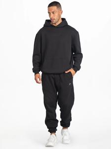 Sweat à capuche noir pour homme, en cachemire pur luxueux, confortable, décontracté, tricoté, avec bouton décoratif, style fermeture à cordon, taille XL, coupe ample - Product Image 6