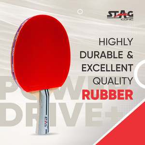 Raquette de tennis de table professionnelle Stag Iconic Powerdrive+ en bois 13 plis avec caoutchouc à picots longs et fibre de carbone - Product Image 2
