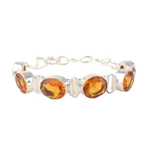 Zircon Gemstone Tennis <b>Bracelet</b> Handmade 925 <b>Sterling</b> <b>Silver</b> Luxury Jewelry for <b>Women</b> Anniversary Gift - Product Image 2