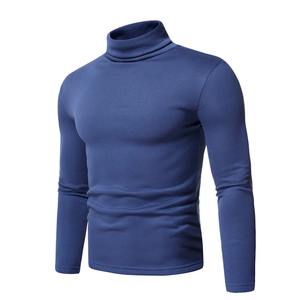 T-shirt à manches longues à col montant chaud en polaire pour homme, décontracté, pour l'automne et l'hiver, grande taille, tissu en élasthanne - Product Image 5
