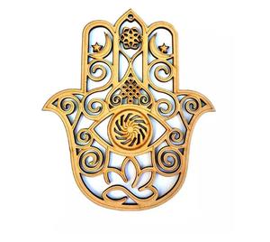 Arte de pared de Metal de mano Hamsa elegante para decoración del hogar escultura de pared de Metal cortada con láser para el hogar Oficina Yoga estudio colgante de pared - Product Image 2