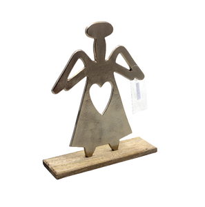 Ángel de aluminio/madera de nuevo diseño con base F354 EPL de latón para decoración navideña, mesa de diseño moderno personalizada - Product Image 3