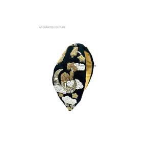 Turban brodé à la main avec des perles de graines, style tendance pour femmes, en crêpe pur/velours, pour l'Aïd et le Ramadan - Product Image 6