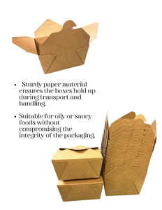 Scatola Pieghevole in Carta Kraft per Asporto, Contenitore Alimentare Monouso per Pasticceria, Biscotti, Torte, Ristoranti e Catering - Product Image 4