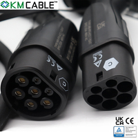 Câble de recharge EV personnalisé de type 2 à type 2, 22 kW, 32 A, 3 phases, TPU H07BZ5-F, câble EVSE pour la recharge publique et commerciale des véhicules électriques