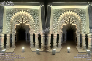 Finition blanche élégante FRP cadres de décoration de scène de mariage élégants panneaux de toile de fond de mariage FRP pour scène de mariage décor indien scène royaume-uni - Product Image 6