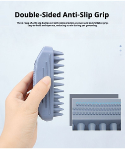 Cepillo de baño y limpieza de mascotas de doble cara de silicona con diseño ergonómico para un masaje efectivo y un mantenimiento lavable - Product Image 5