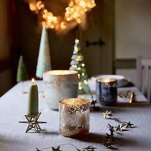 Impresionantes candelabros de luz de té con forma de estrella de Metal dorado y cristal decorativos para decoración de luces de hogar y eventos - Product Image 3