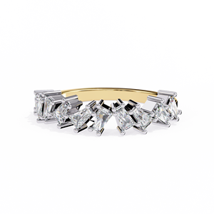 Elegant Kite Cut Lab Grown Diamond Ring 18K Gold Solitaire Band Modern Geometric Design Yellow White Gold Wedding Ring - Product Image 1