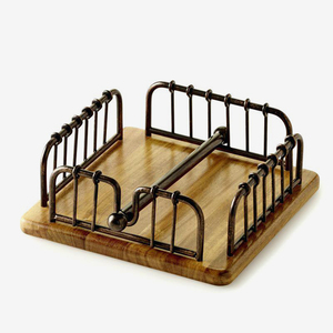 Rustic Kitchen Wooden Napkin Holder with Bird - Product Image 2