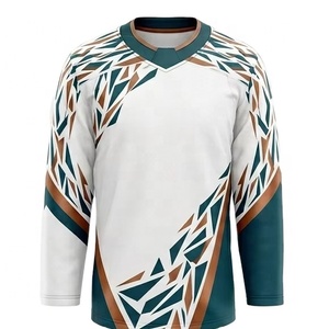 ชุดกีฬาลำลองยูนิเซ็กซ์ โพลีเอสเตอร์ 100% สไตล์เรโทร ทรงหลวม คอวี ลายบล็อกสี ชุดฮอกกี้น้ำแข็ง พร้อมลายปัก สำหรับผู้ใหญ่ - Product Image 1