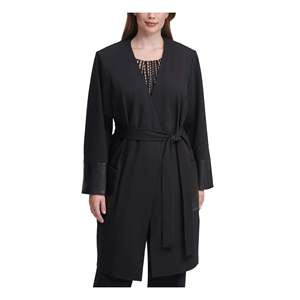 Giacca con Tasche in Ecopelle Calvin Klein da Donna Taglia Plus 16W in Nero Moda Autunnale - Product Image 1