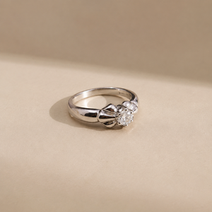 Bague de mode en acier inoxydable plaqué or rose avec moissanite - Product Image 2