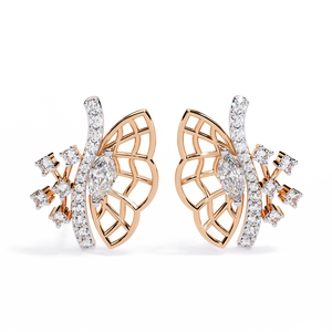 Boucles d'oreilles en or 18 carats brillantes avec diamant de laboratoire, boucles d'oreilles de qualité supérieure - Product Image 6