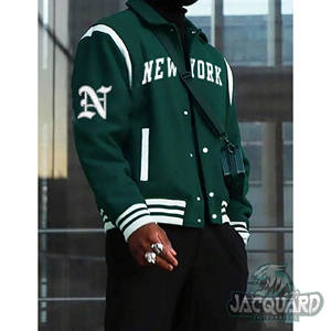 Chaquetas universitarias de doble botonadura con logotipo personalizado OEM para hombre, bordado de chenilla, diseño de letras vintage, plumas para invierno - Product Image 1