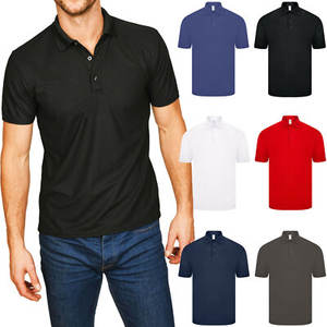 Camiseta de polo de poliéster 100% de calidad superior para hombre, transpirable, antiarrugas, elegante, informal, con logotipo frontal, de punto liso - Product Image 3