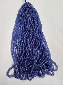 Perles rondes facettées en Tanzanite 100% naturelle Great Gems, 3,5-4,5 mm, pierres précieuses bleues, certifiées par un tiers, bijoux TZ - Product Image 2