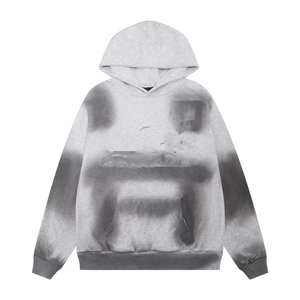 Sweats à capuche en coton haute pour hommes avec impression décolorée au soleil Logo personnalisé lourd et surdimensionné Sweat-shirt à capuche 100% coton délavé - Product Image 1