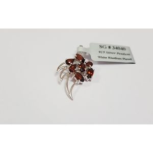 Handmade 925 Sterling Silver <b>Garnet</b> Pendant for Women Shah Gems' Religious Charm with Amethyst and Pearl Numbered Pattern - Product Image 6