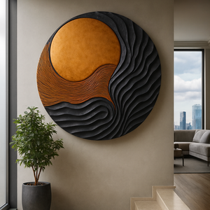 งานประติมากรรมไม้แบบโมดูลาร์ทำมือ ติดผนัง ศิลปะจากไม้ธรรมชาติ สำหรับตกแต่งห้องนั่งเล่น เฟอร์นิเจอร์ไม้ ตกแต่งผนังไม้ที่ไม่เหมือนใคร - Product Image 1