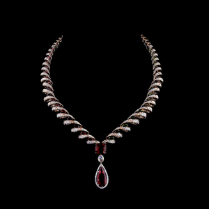 Collier de luxe en diamant de laboratoire pour fiançailles et mariage, plaqué rhodium, monture en or 18 carats, bijoux de fête, fabricant OEM - Product Image 1