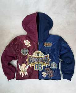 Sudadera con capucha desgastada de felpa francesa vintage lavado ácido pesado para hombre con estampado personalizado transpirable 100% algodón para invierno - Product Image 5