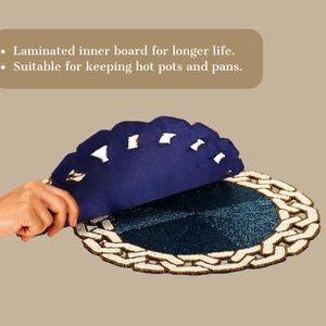 Elegant & Luxurious Glass Beaded Placemat Everyday Use Side <b>Table</b> <b>Mat</b> With Chains Perfect Wedding Parties & New Year Gift - Product Image 5