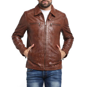 Dernier style, vente en gros, veste en cuir coupe-vent pour hommes, meilleures ventes, veste d'hiver en cuir imperméable pour hommes - Product Image 1