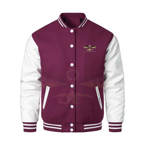 แจ็กเก็ตเลตเตอร์แมนสำหรับผู้ชายเสื้อแจ็คเก็ตหนังไซส์ใหญ่พิเศษ - Product Image 3