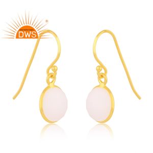 Pendiente colgante de piedras preciosas de ópalo blanco natural chapado en oro de 18 quilates de plata esterlina de última tendencia, fabricante de joyería fina Demi - Product Image 2