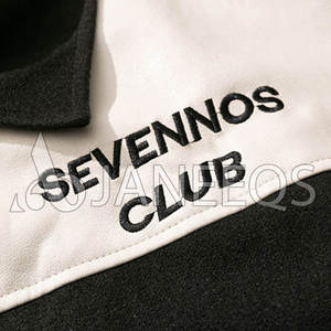 Blouson bombardier université avec manches en cuir véritable et mélange de laine personnalisé - Product Image 5