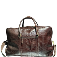 Sac de voyage à roulettes unisexe de luxe en cuir de crocodile, sac de sport durable de haute qualité, 2 roues, grand format, portable