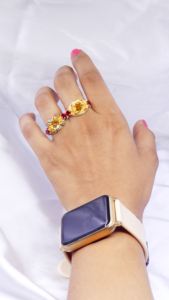 <b>Citrine</b> <b>Ring</b> Ladies Women Handmade Gold Plated 925 Sterling Silver Chunky Dazzle Precious <b>Rings</b> - Product Image 6