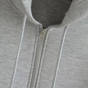 Vente en gros de sweat-shirts à capuche zippés noirs pour hommes, veste en molleton unie, sweat-shirt à fermeture éclair en coton épais pour hommes et femmes, vêtements décontractés d'hiver, streetwear - Product Image 6