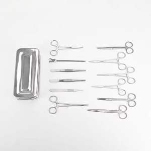 Juego de 13 piezas de fórceps básicos Surgi, tijeras, kit de soporte de aguja, caja de acero inoxidable, instrumentos - Product Image 5