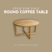 Table basse ronde en teck, mobilier minimaliste pour salon, bois naturel, respectueux de l'environnement