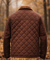 Veste matelassée d'hiver classique pour homme, marron, de qualité supérieure, rembourrée, isolée, imperméable, coupe-vent, rembourrage en polyester, style vintage