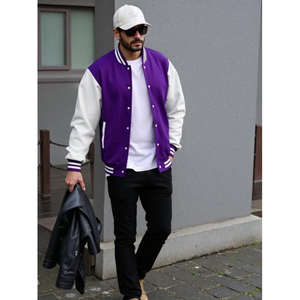 GAF personalizado hombres Premium Varsity estilo chaqueta con patrón de letras bordadas y parches de logotipo personalizado Varsity chaqueta para hombres - Product Image 6