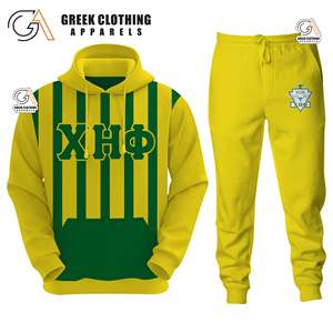 Survêtements jaunes de haute qualité unisexes pour femmes, Chi Eta Phi Sorority, fermeture éclair sur le devant, taille plus, imprimés, vente en gros - Product Image 1