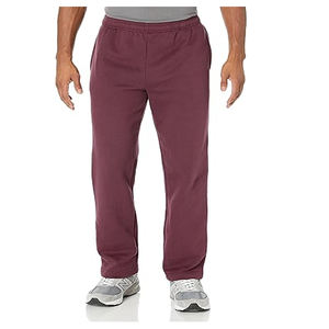 Pantalons de survêtement évasés pour hommes avec taille haute, 100% coton, logo personnalisable, anti-froissement, décoration à fermeture éclair, tissu en molleton coloré - Product Image 1
