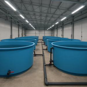 Bassin d'aquaculture moderne en PRV de 1000 L avec filtre à fond, grand réservoir d'eau en fibre de verre pour l'élevage de poissons - Product Image 6