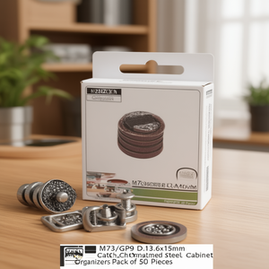 M73/GP9 D.13.6x15mm Cierres Magnéticos de Acero Cromado para Organizadores de Gabinetes, Paquete de 50 Piezas - Product Image 3