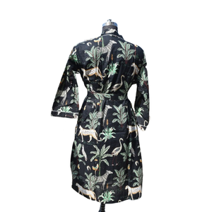 ชุดเดรสกิโมโนผ้าฝ้ายสำหรับผู้หญิง, ชุดเดรสใส่เดินชายหาดเปิดด้านหน้าสำหรับใส่ในฤดูร้อน - Product Image 5